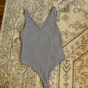 American Eagle striped bodysuit.